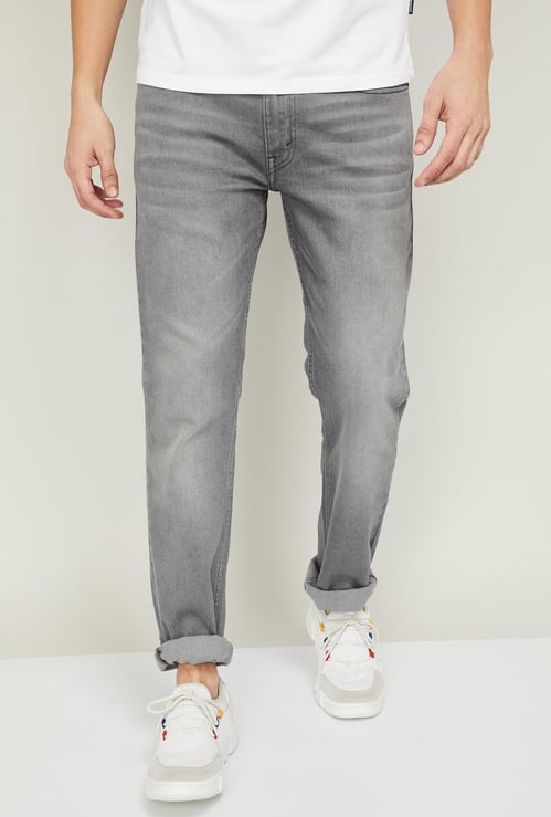 LEVI'S Men Stonewashed Faded Slim Tapered jeans