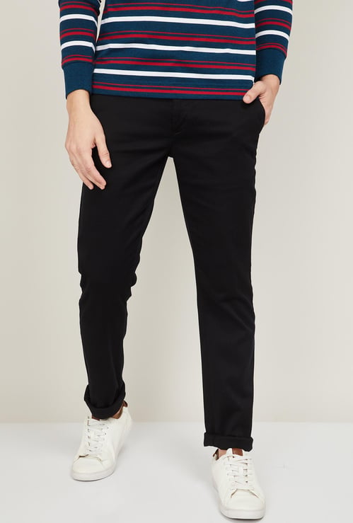 BLACKBERRYS CASUAL Men Solid Slim Straight Casual Trousers