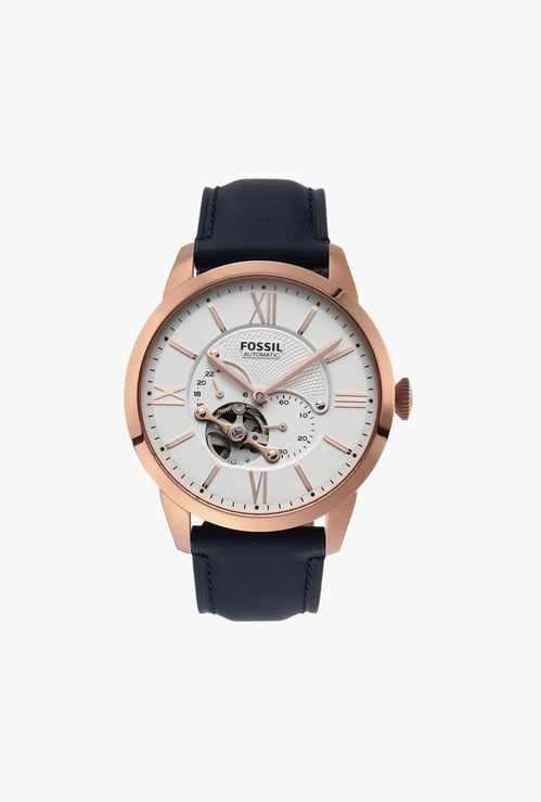 FOSSIL Men Round Automatic Watch with Leather Strap - ME3171I