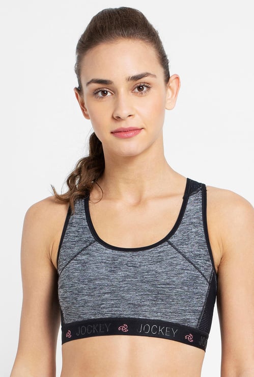 JOCKEY Solid Padded Non-Wired Sports Bra