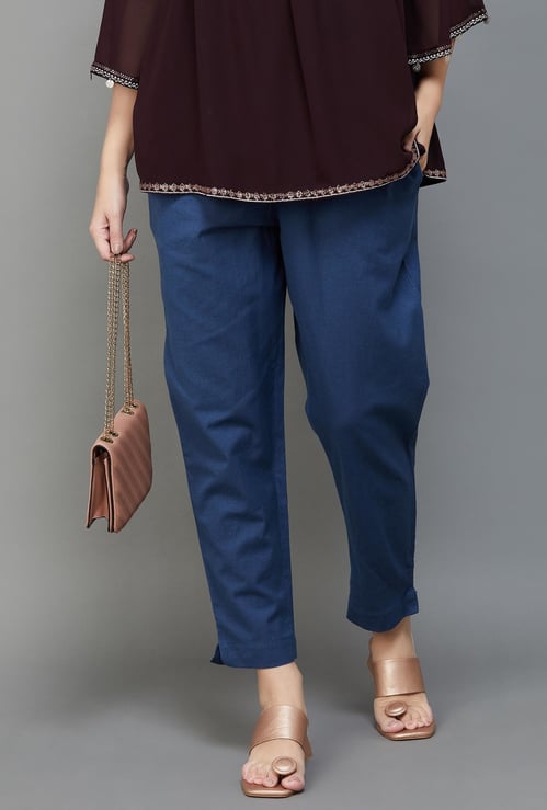 MELANGE Women Solid Straight Pants