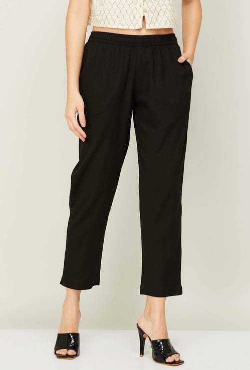 MELANGE Women Solid Straight Pants