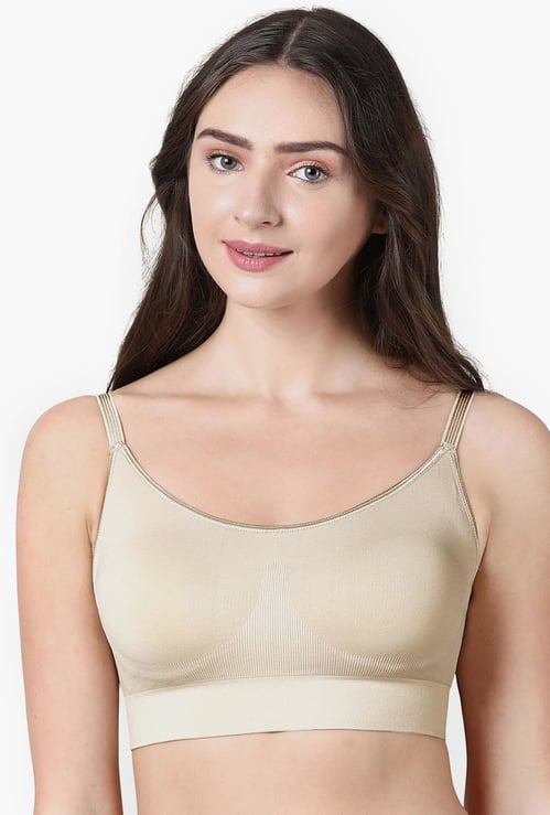 ENAMOR Textured Padded Non-Wired Minimizer Bra