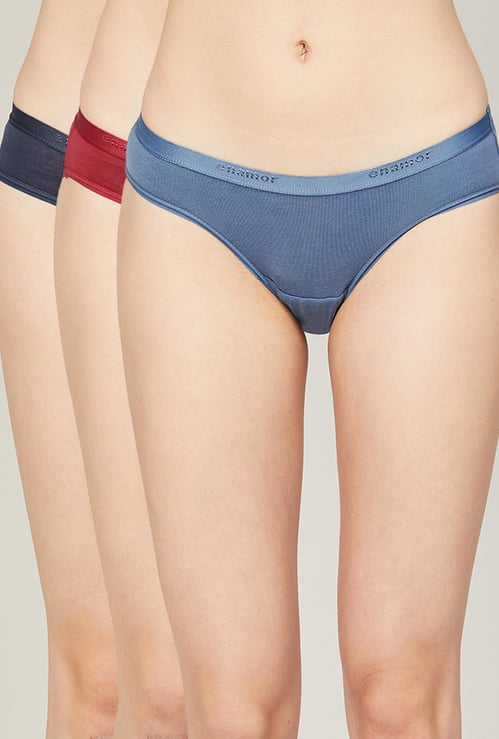 ENAMOR Solid Bikini Panties-Set of 3