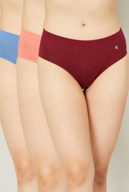 ENAMOR Women Solid Elasticated Hipster Panty - Pack of 3