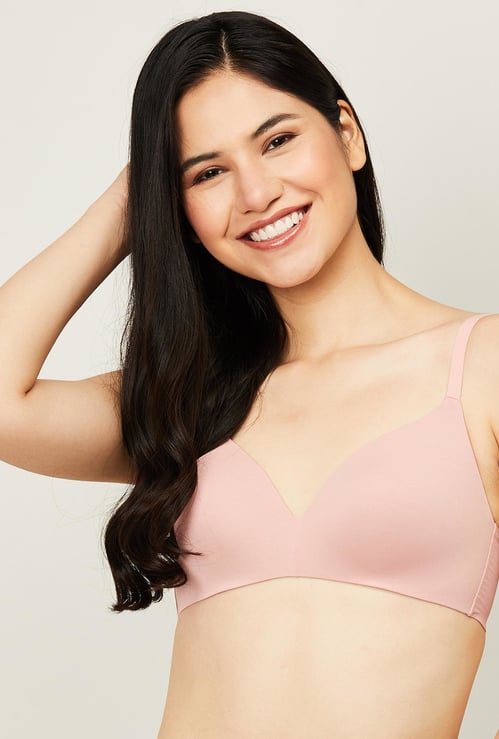 ENAMOR Solid Plunge Padded Non-Wired Bra