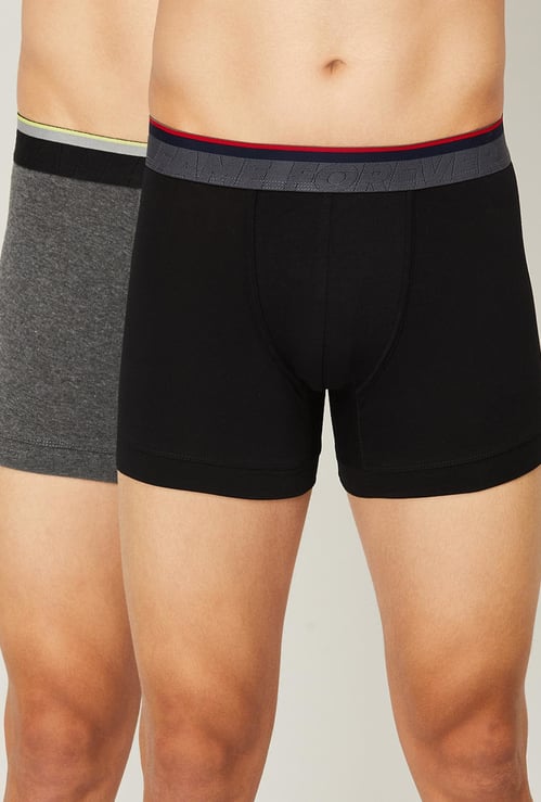 FAME FOREVER Men Solid Trunks - Pack of 2