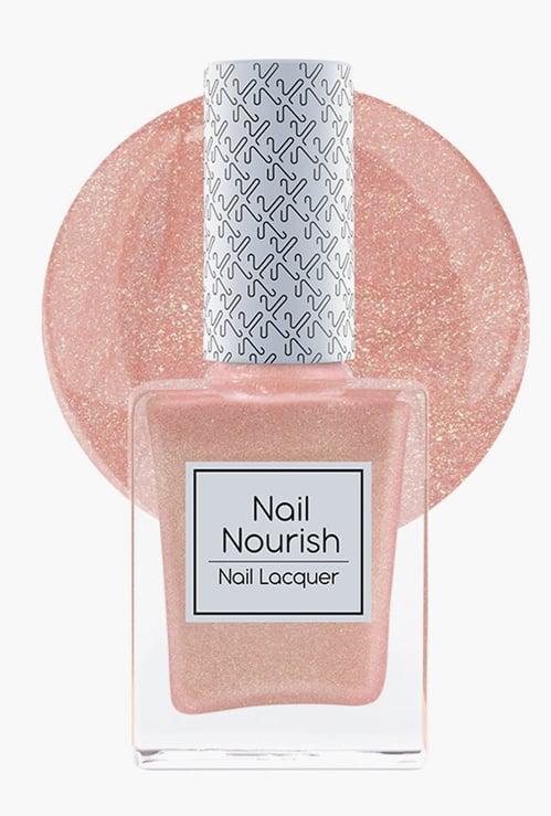 KAY BEAUTY Nail Nourish Glitter Pastel Nail Enamel Polish - Rose Gold Sparkle