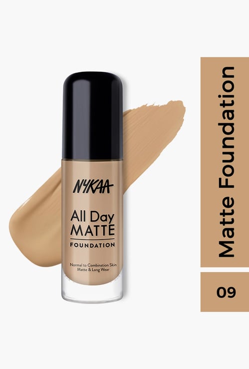 NYKAA All Day Matte Foundation- Nutmeg 09