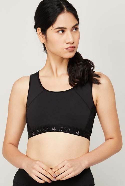 JOCKEY Solid Padded Racer Back Sports Bra