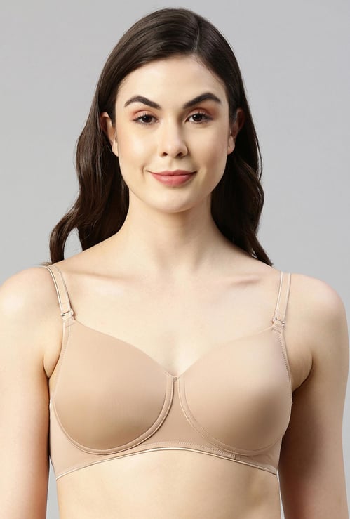 ENAMOR Solid Padded Non-Wired Full Coverage Bra