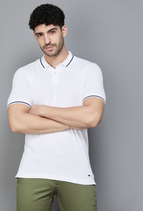 CODE Solid Regular Fit Polo T-shirt