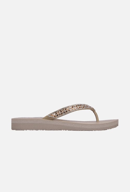 SKECHERS Women Embellished V-Strap Slippers