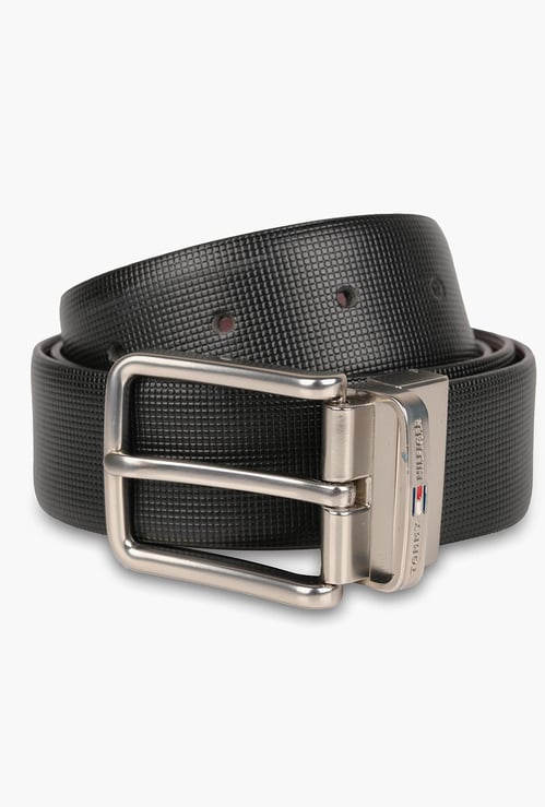 TOMMY HILFIGER Genuine Leather Textured Formal Belt