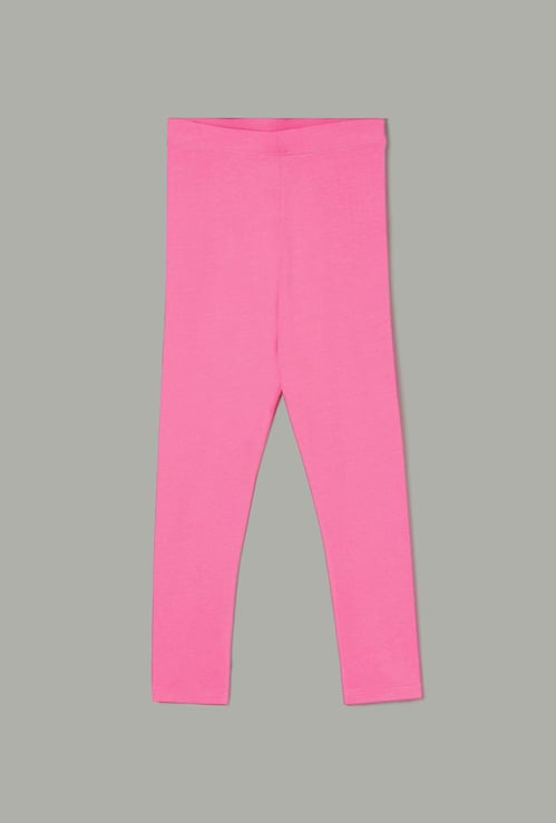 FAME FOREVER Girls Solid Elasticated Leggings