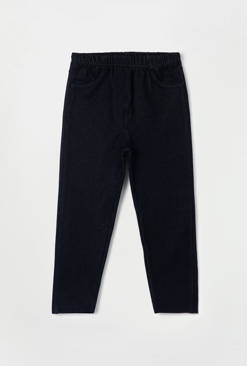 FAME FOREVER Girls Dark Wash Elasticated Jeggings