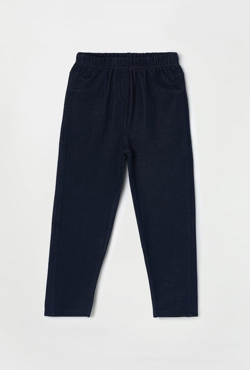 FAME FOREVER Girls Dark Wash Elasticated Jeggings