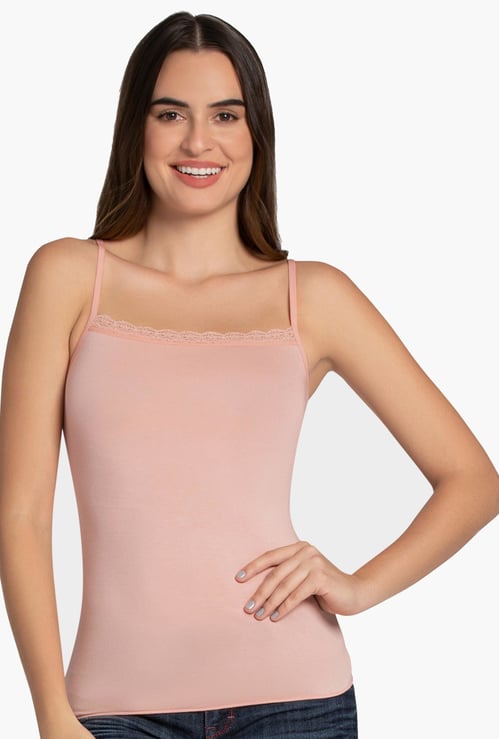 AMANTE Solid Lace Inserts Camisole