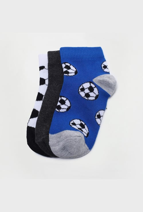 FAME FOREVER Boys Textured Ankle Length Socks - Pack of 3