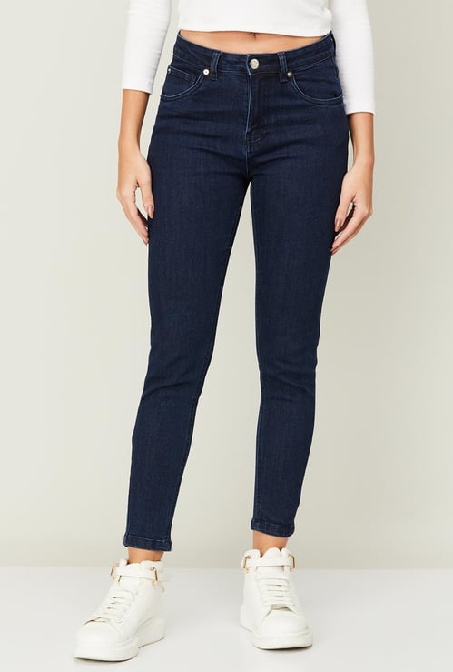 FAME FOREVER Women Solid Skinny Fit Dark Jeans