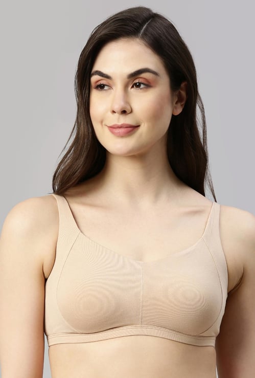 ENAMOR Women Solid Padded Non-Wired Minimizer Bra