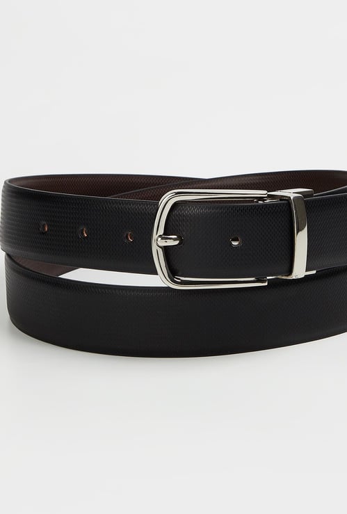 CODE Men Textured Reversible Formal Belt
