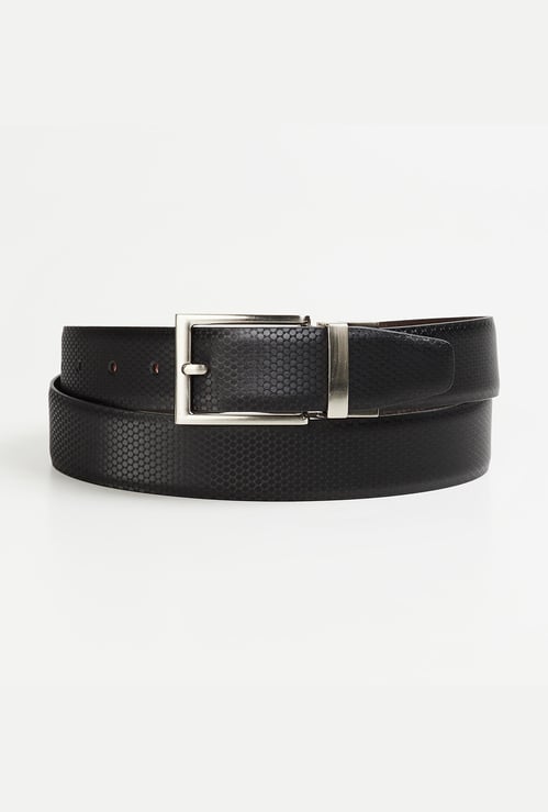 CODE Men Textured Reversible Formal Belt