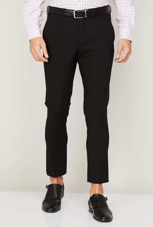 CODE Men Solid Super Slim Fit Formal Trousers