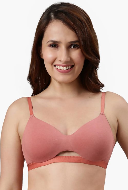 ENAMOR Solid Padded Non-Wired Balconette Bra