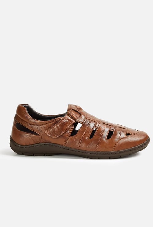 LEE COOPER Men Solid Sandals with Velcro Strap