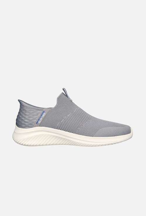 SKECHERS Men Textured Knit Slip-On Walking Shoes