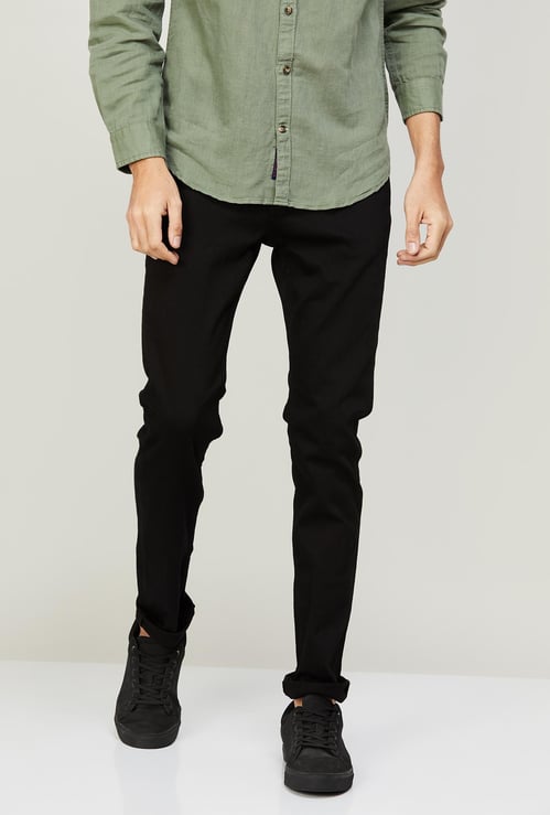 CELIO Men Solid Full-Length Slim Tapered Jeans