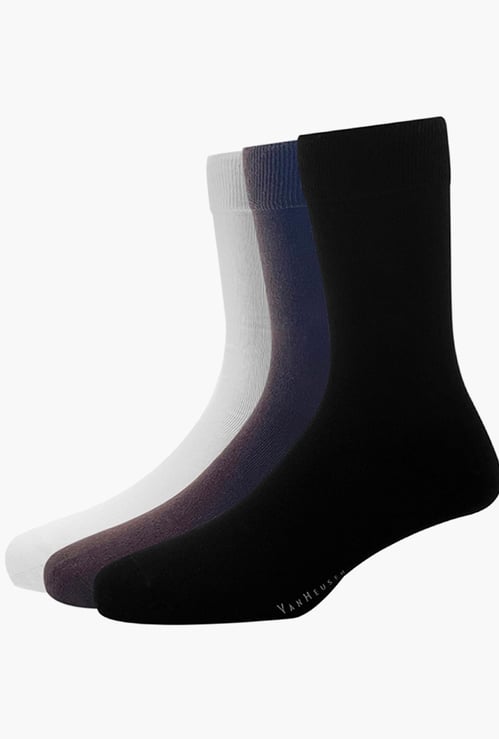 VAN HEUSEN Men Textured Ankle-Length Socks - Pack of 3