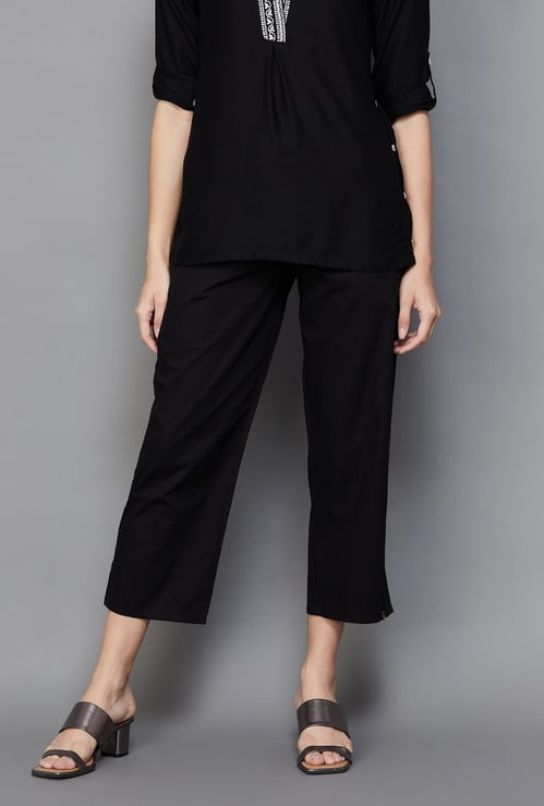 BIBA Women Solid Straight Pants