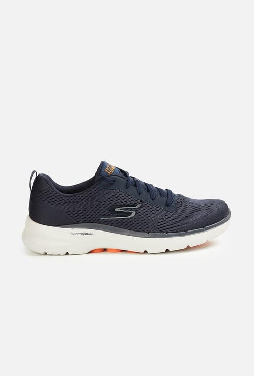 SKECHERS Men Knit Lace-Up Walking Shoes