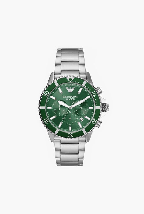 EMPORIO ARMANI Men Round Chronograph Watch with Metal Strap - AX1734T