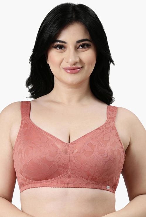 ENAMOR Lace Non-Padded Non-Wired Full Coverage Bra
