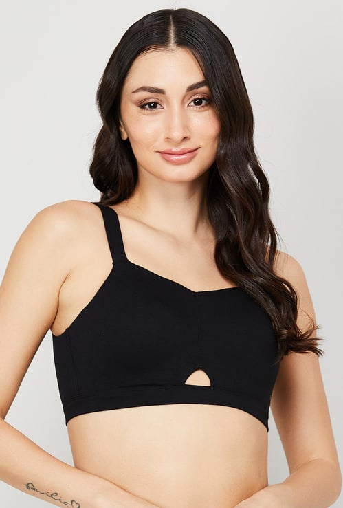 ENAMOR Solid Padded Non-Wired Full Coverage Sports Bra