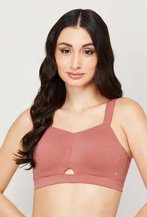 ENAMOR Solid Padded Non-Wired Full Coverage Sports Bra