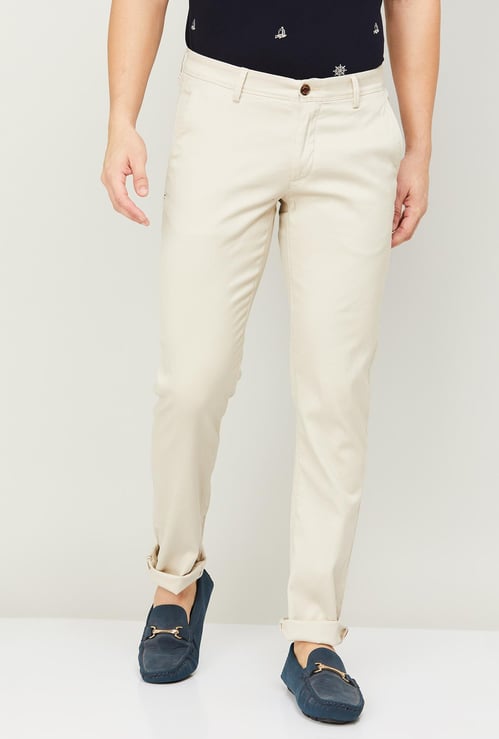 VH SPORTS Men Slim Straight Flat Front Casual Trousers