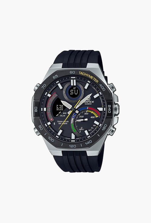 CASIO Edifice Men Round Multifunction Watch with Resin Strap - EX557