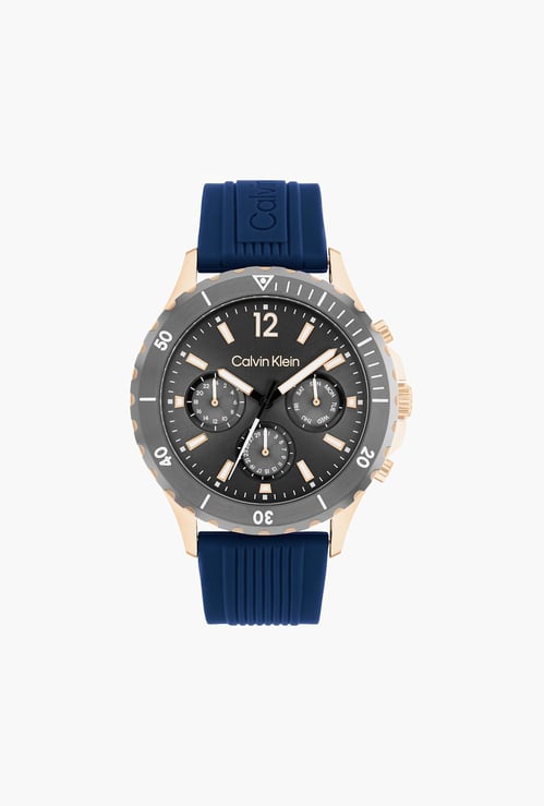 CALVIN KLEIN Men Round Chronograph Watch with Silicone Strap - 25200316