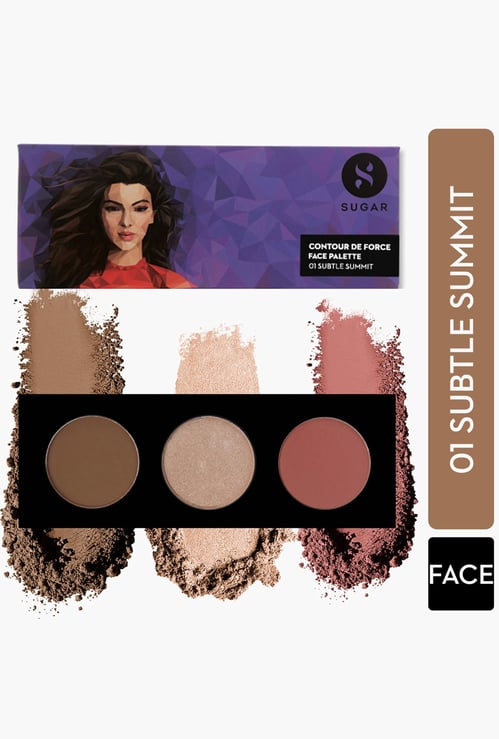 SUGAR Cosmetics Contour De Force Face Palette - 01 Subtle Summit - 12.5g