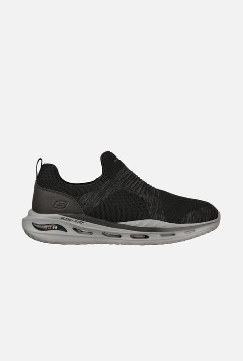 SKECHERS Men Mesh-Textured Slip-On Running Shoes