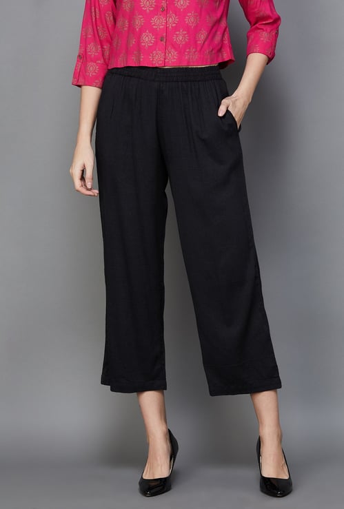 MELANGE Women Solid Elasticated Ethnic Pants