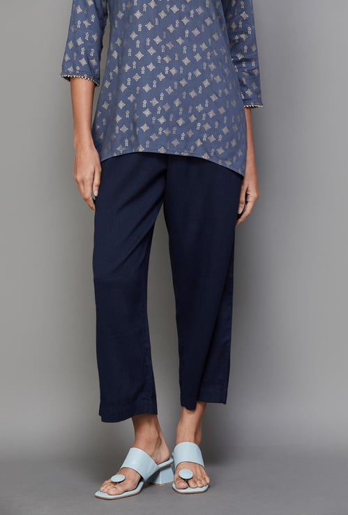 MELANGE Women Solid Elasticated Ethnic Pants