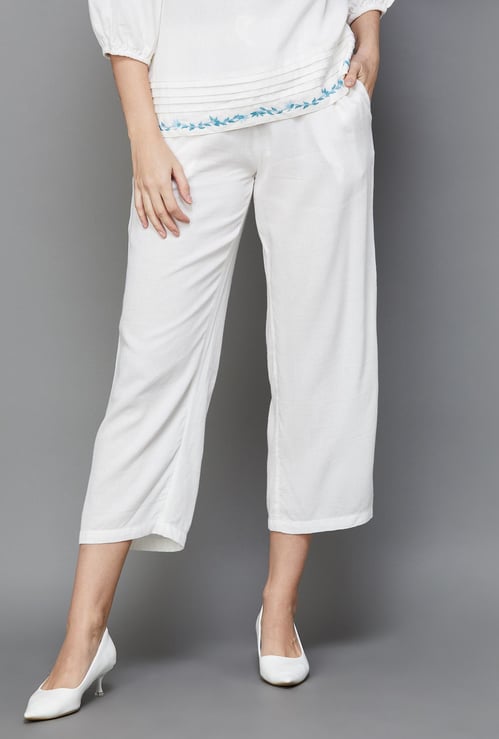 MELANGE Women Solid Elasticated Ethnic Pants