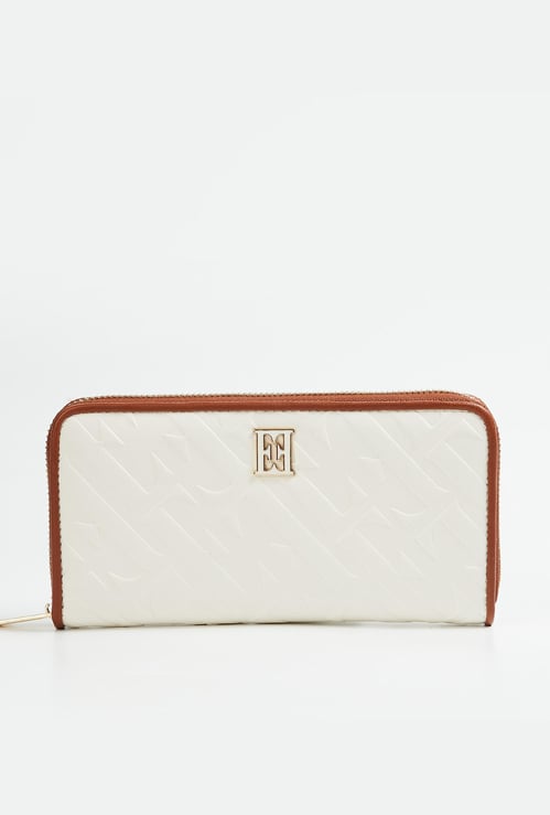 ELLE Embossed Zip-Around Wallet