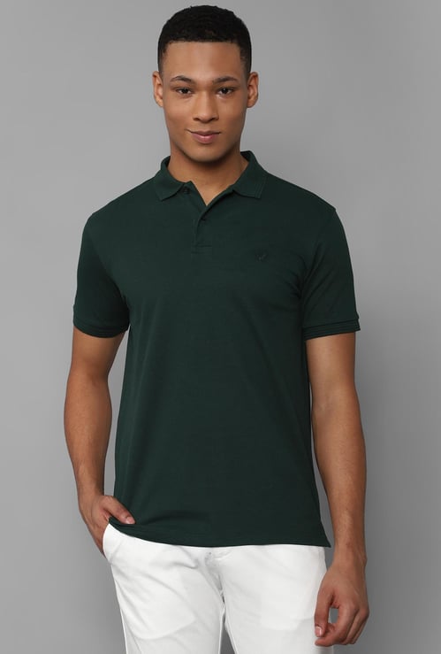 ALLEN SOLLY Men Solid Regular Fit Polo T-shirt