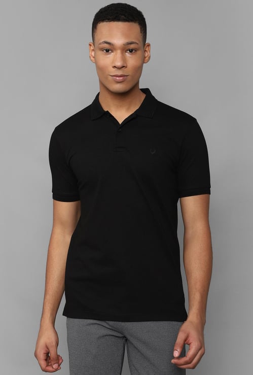 ALLEN SOLLY  Men Solid Polo T-shirt